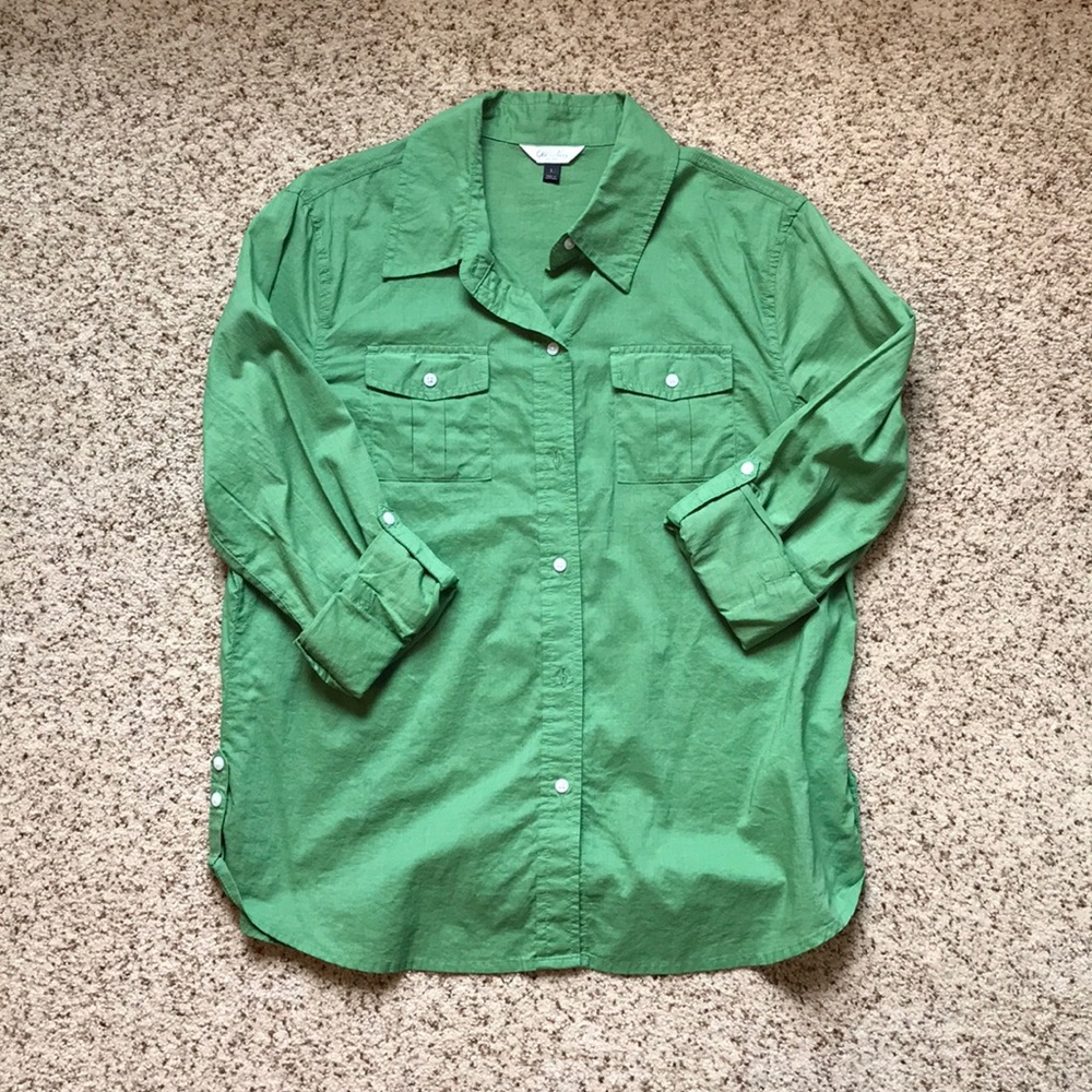 3/4 Sleeve Button Down Shirt